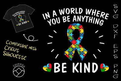 Be Kind Autism Awareness Ribbon