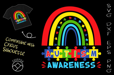 Autism Awareness Rainbow Autitic