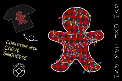 Christmas Red plaid Gingerbread man