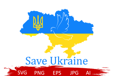 Save Ukraine,  Ukraine map