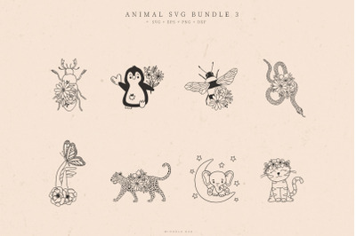 Animal SVG bundle, cut files, vector