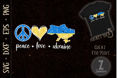 Peace, Love, Ukraine Ukrainian Flag