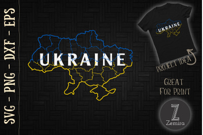 Ukraine Map Flag