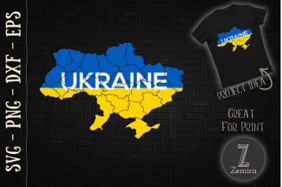 Ukrainian Map Flag Ukraine Flag