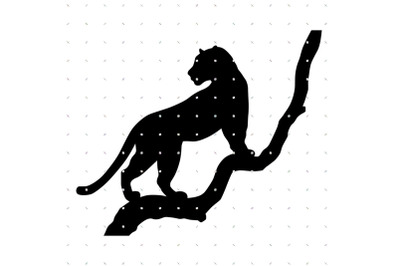 Leopard Climbing a Tree SVG