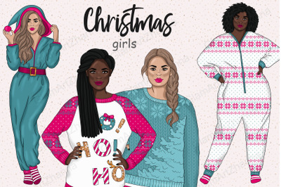 Christmas Girls Clipart