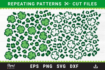 Shamrock pattern SVG Leopard print SVG, DXF, PNG