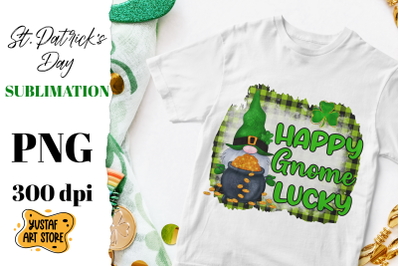 St. Patrick&#039;s Day Gnome sublimation design.Happy Gnome lucky