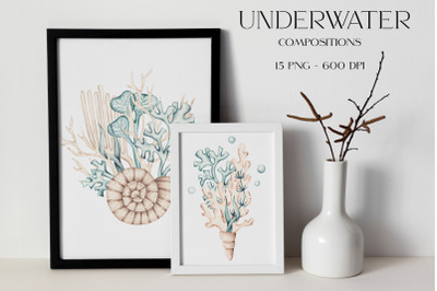 Watercolor Set &quot;Underwater life&quot;