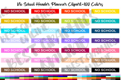 No school header box planner stickers clipart set Sticker