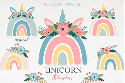 Unicorn rainbow clipart