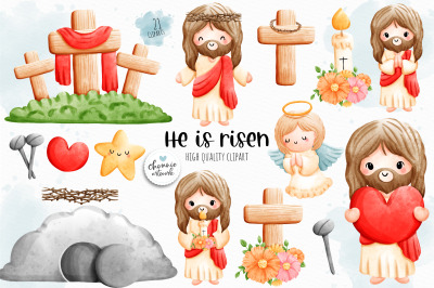 He is risen clipart, Jesus clipart, Christian clipart, Easter clipart