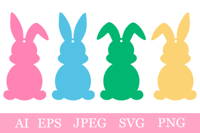 Easter Bunny Gift Tags template. Bunny Gift Tags SVG