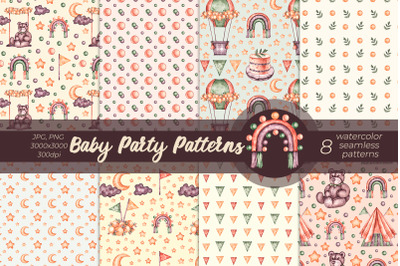 Baby Patterns/ Watercolor Patterns PNG, JPG