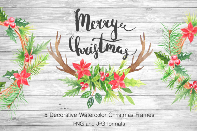 Watercolor Christmas Wreathes