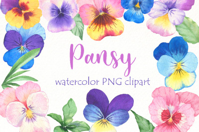 Watercolor Pansy clipart | pansies flowers Png clip art.
