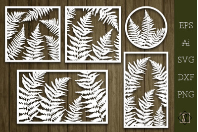 Decorative panel with a fern. SVG. Files to cut