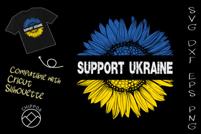 Support Ukraine Flag Sunflower