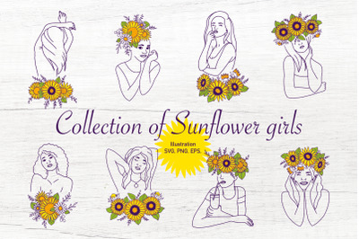 Sunflowers with women