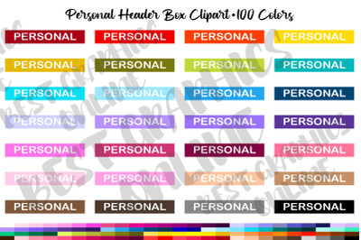 Personal List Printable Header Box Planner Stickers Set