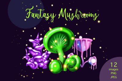 Mushroom clipart, Magic mushrooms, Fantasy mushrooms