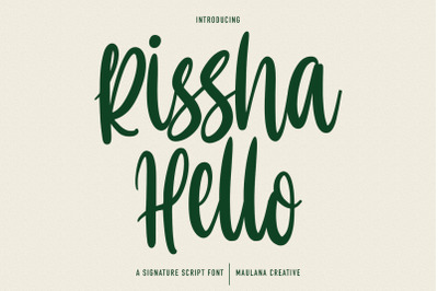 Hello Rissha Handwritten Script Font