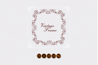 Luxury vintage frame flourish ornament SVG