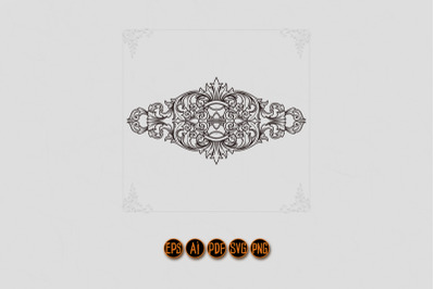 Classic luxury frame vintage ornament SVG