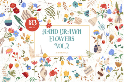 Hand Drawn Flowers Vector Illustrations Vol. 2
