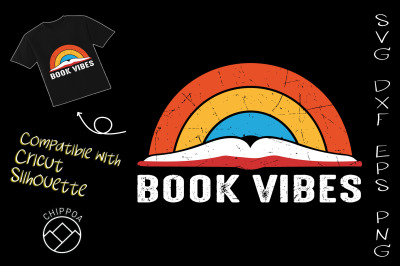 Book Vibes Rainbow Vintage Retro