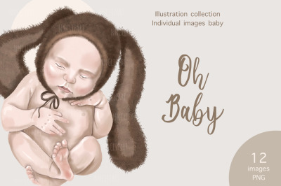 Newborn illustration, Baby Shower