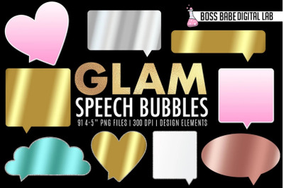 Glam Speech Bubbles Clipart