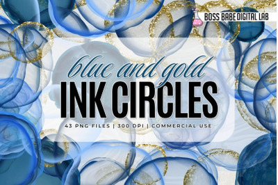 Blue and Gold Ink Circle Overlays