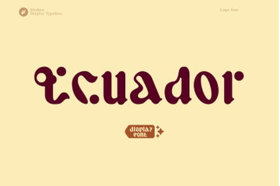 Ecuador modern retro typeface