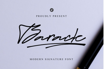 Barack Modern signature script font