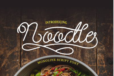 Noodle monoline script font