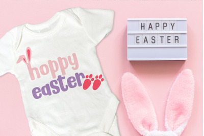 Hoppy Easter with Bunny Ears and Feet | SVG | PNG | DXF | EPS