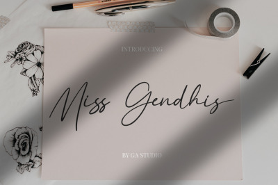 Miss Gendhis - Hand Drawn Script Font