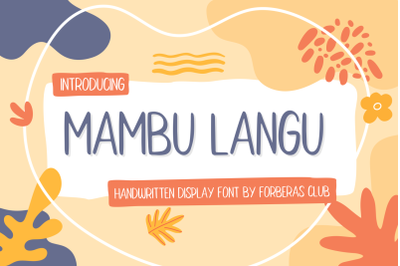Mambu Langu | Handwritten Font