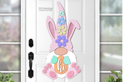 Easter Gnome Door Hanger SVG Laser Cut Files Glowforge Files Cricut