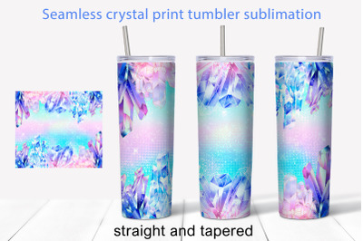 Crystal glitter tumbler sublimation Unicorn 20oz wrap design