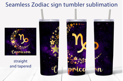 Zodiac sign tumbler sublimation png 20 oz Full wrap design