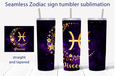 Zodiac sign tumbler sublimation png 20 oz Full wrap design