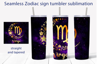 Zodiac sign tumbler sublimation png 20 oz Full wrap design