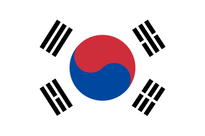 Flag south korea, peace and purity symbol, asian country