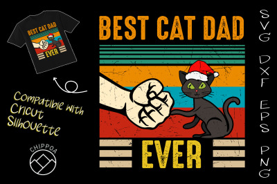 Best Cat Dad Ever Christmas Cat svg