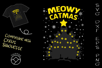 Meowy Catmas Black Cats Tree Christmas