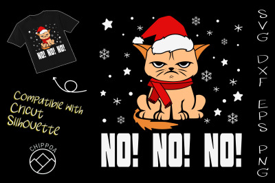 No No No Christmas Cat Pets Lover