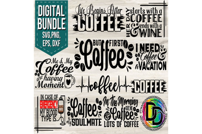 Coffee Svg Bundle, Coffee Svg, Mug Svg Bundle, Funny Coffee Saying Svg