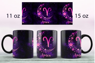 Aquarius Zodiac sign mug sublimation png Full wrap design
